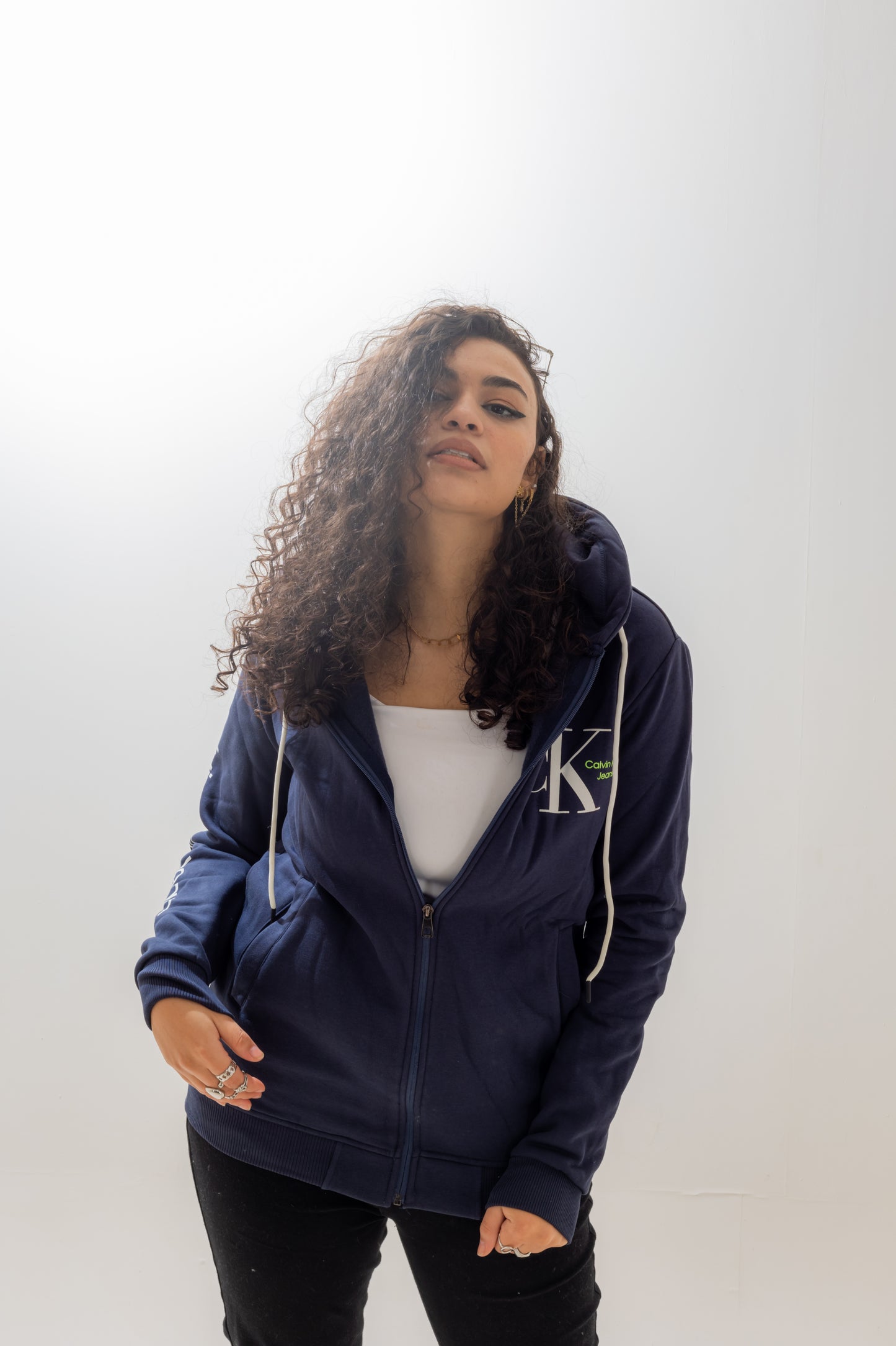 Calvin Klein Navy Hooded Sweatshirt