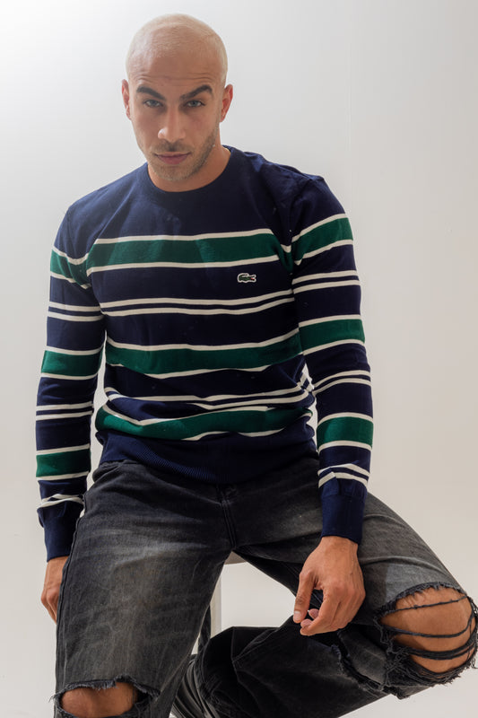 Lacoste Navy Striped Pullover