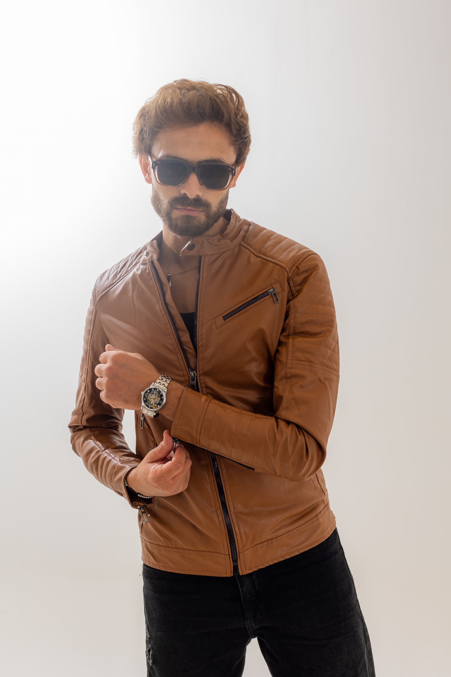 A/X Light Brown Leather Jacket