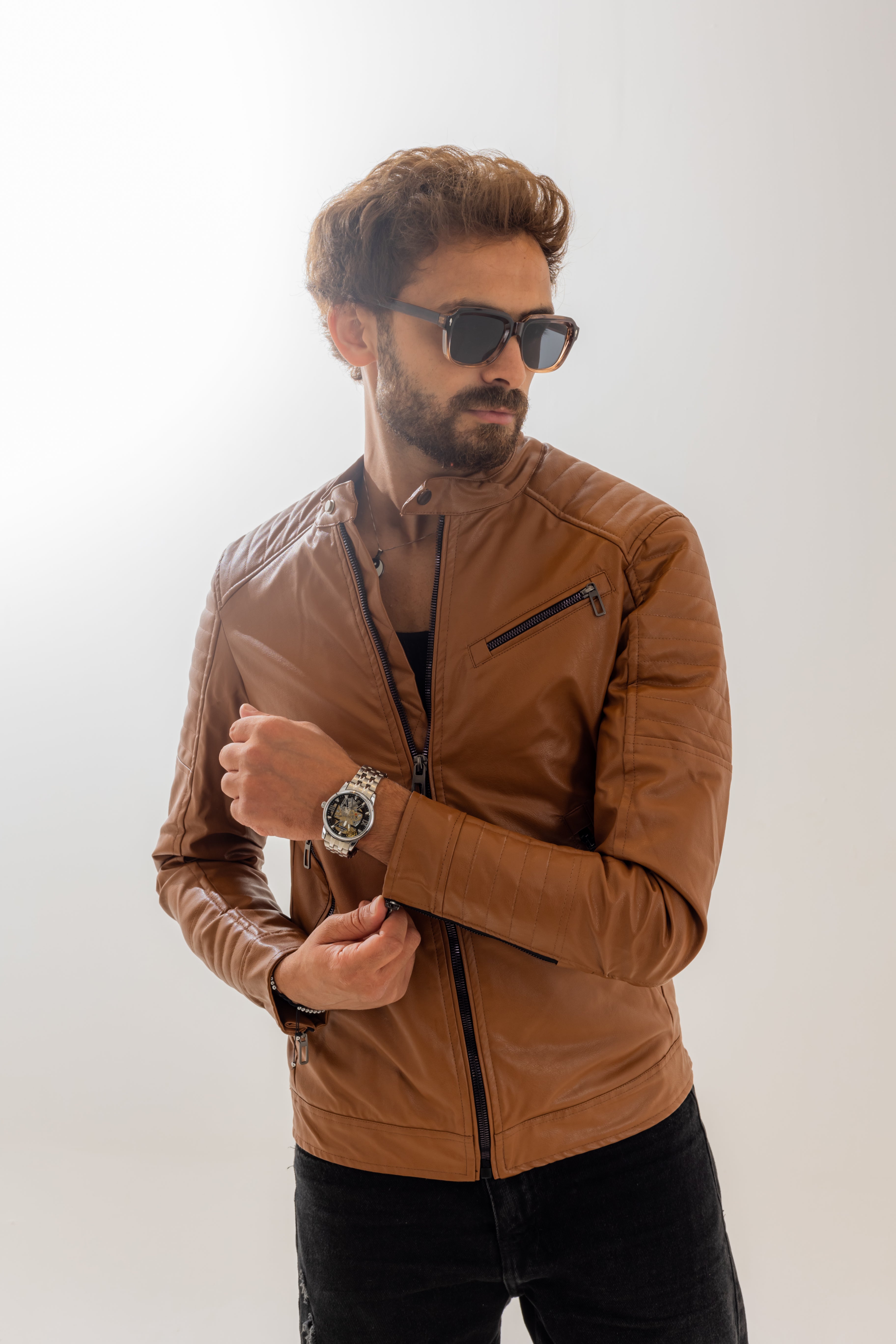 A/X Light Brown Leather Jacket