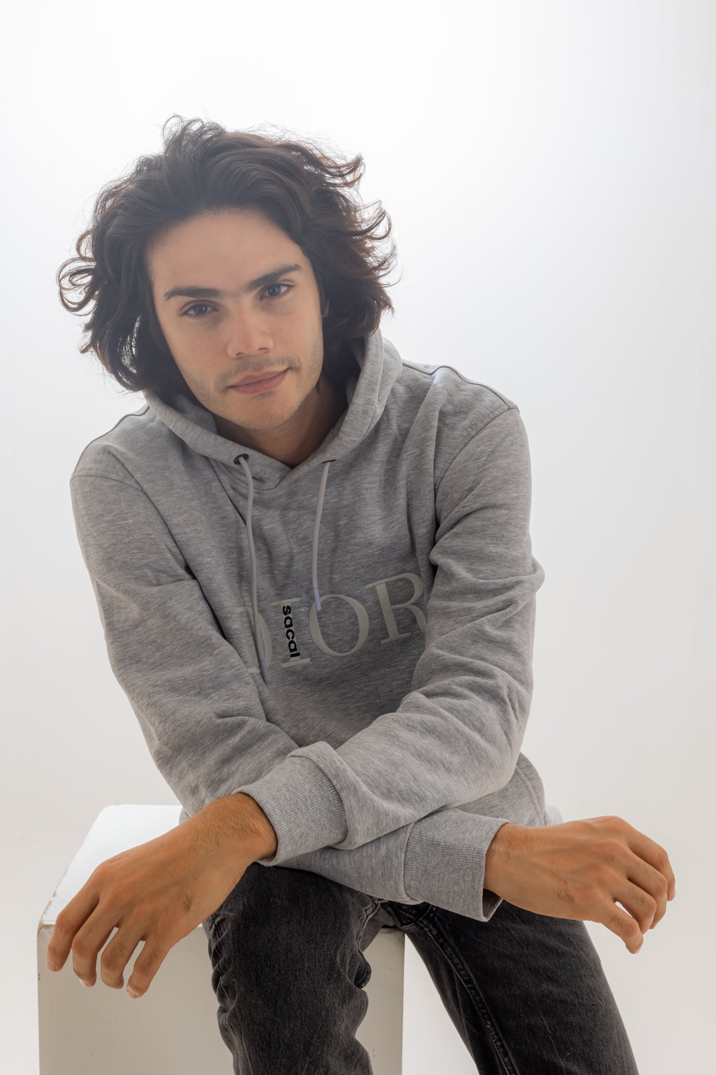 Dior Light Gray Hooded Sweatshirt