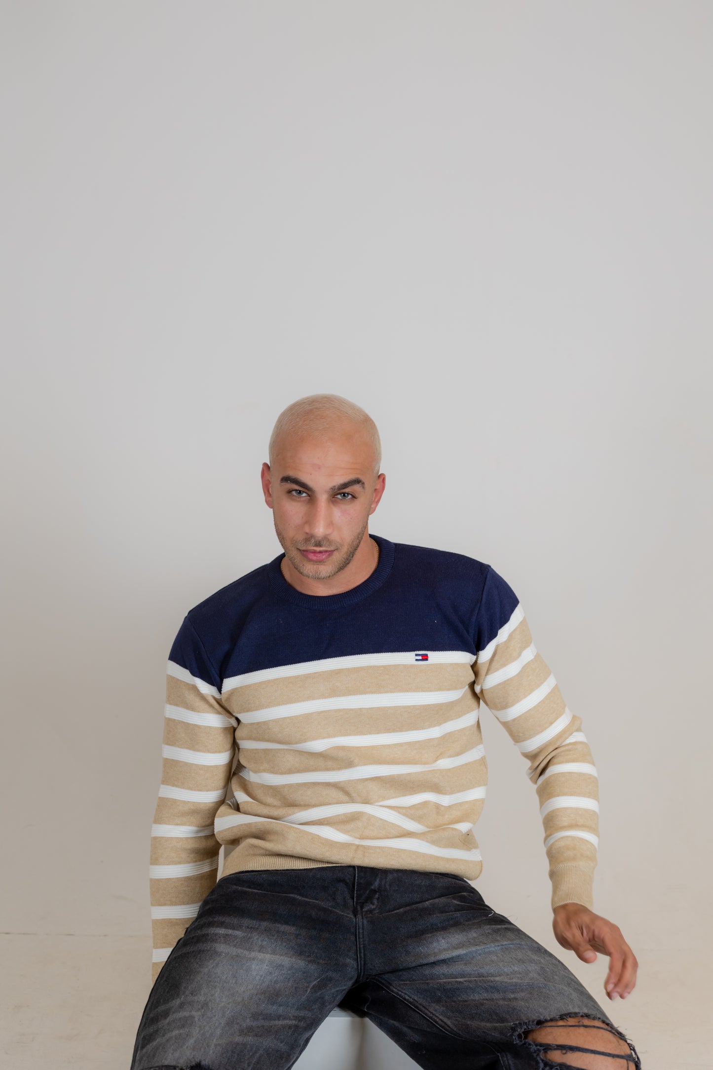 Tommy Hilfiger Striped Beige Pullover