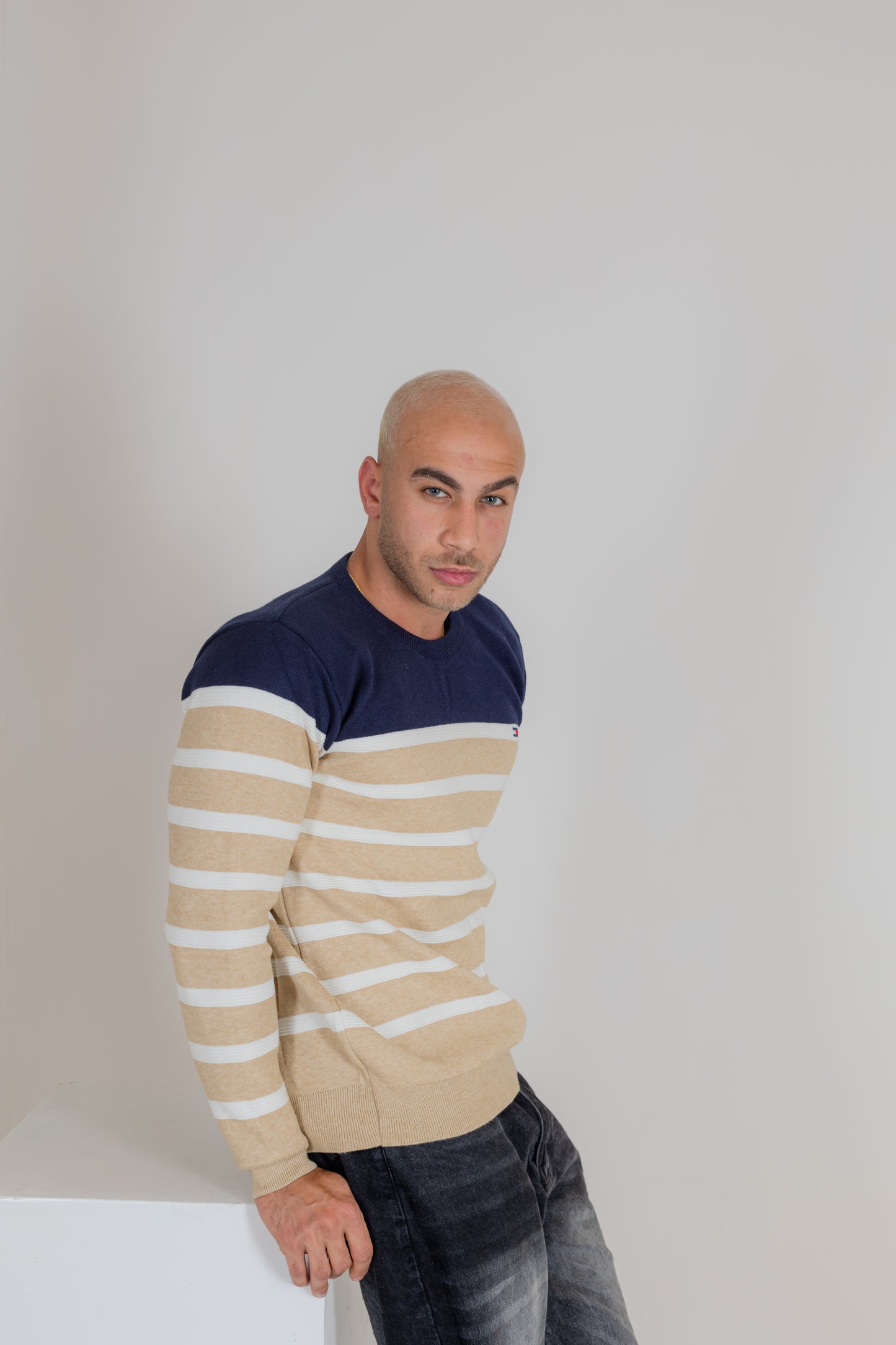 Tommy Hilfiger Striped Beige Pullover