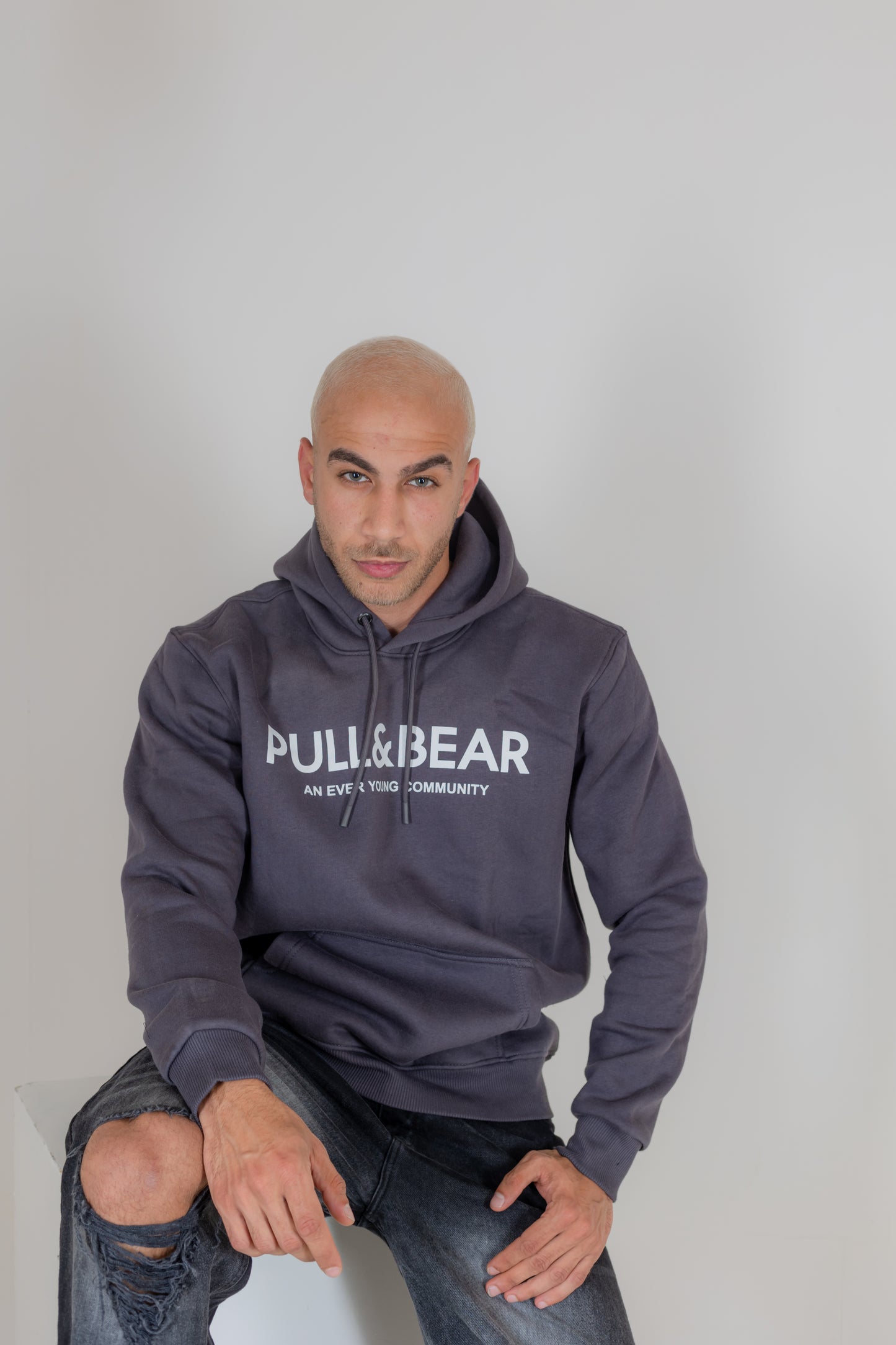 Pull & Bear Gray Hoodie