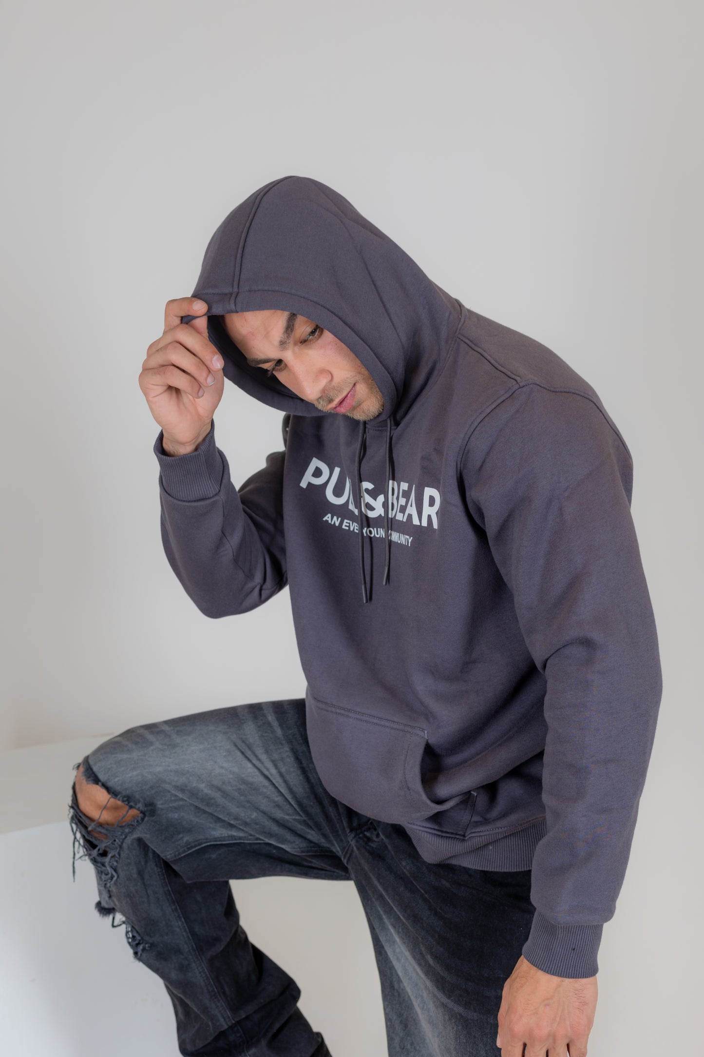 Pull & Bear Gray Hoodie