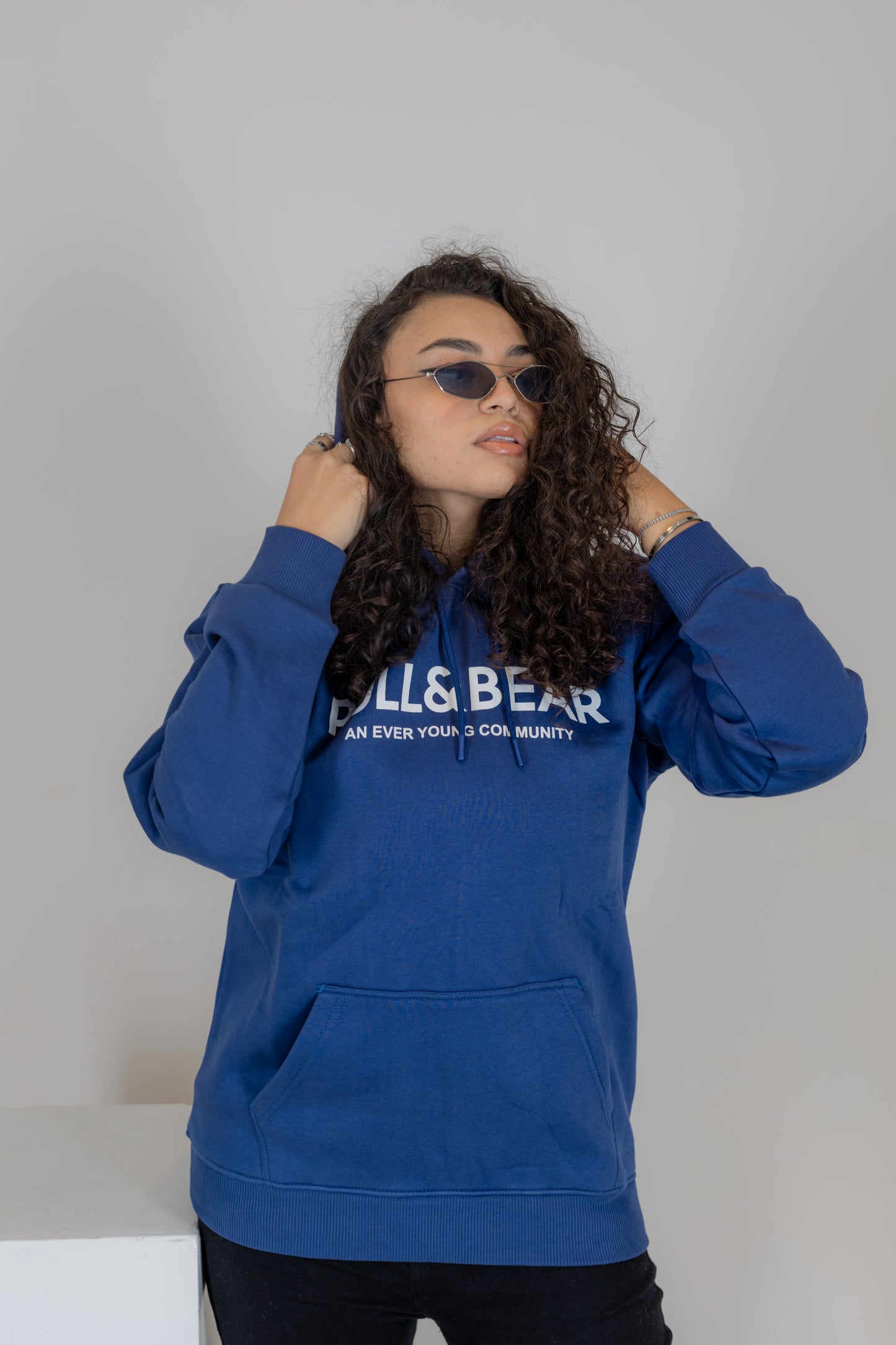 Pull & Bear Blue Hoodie