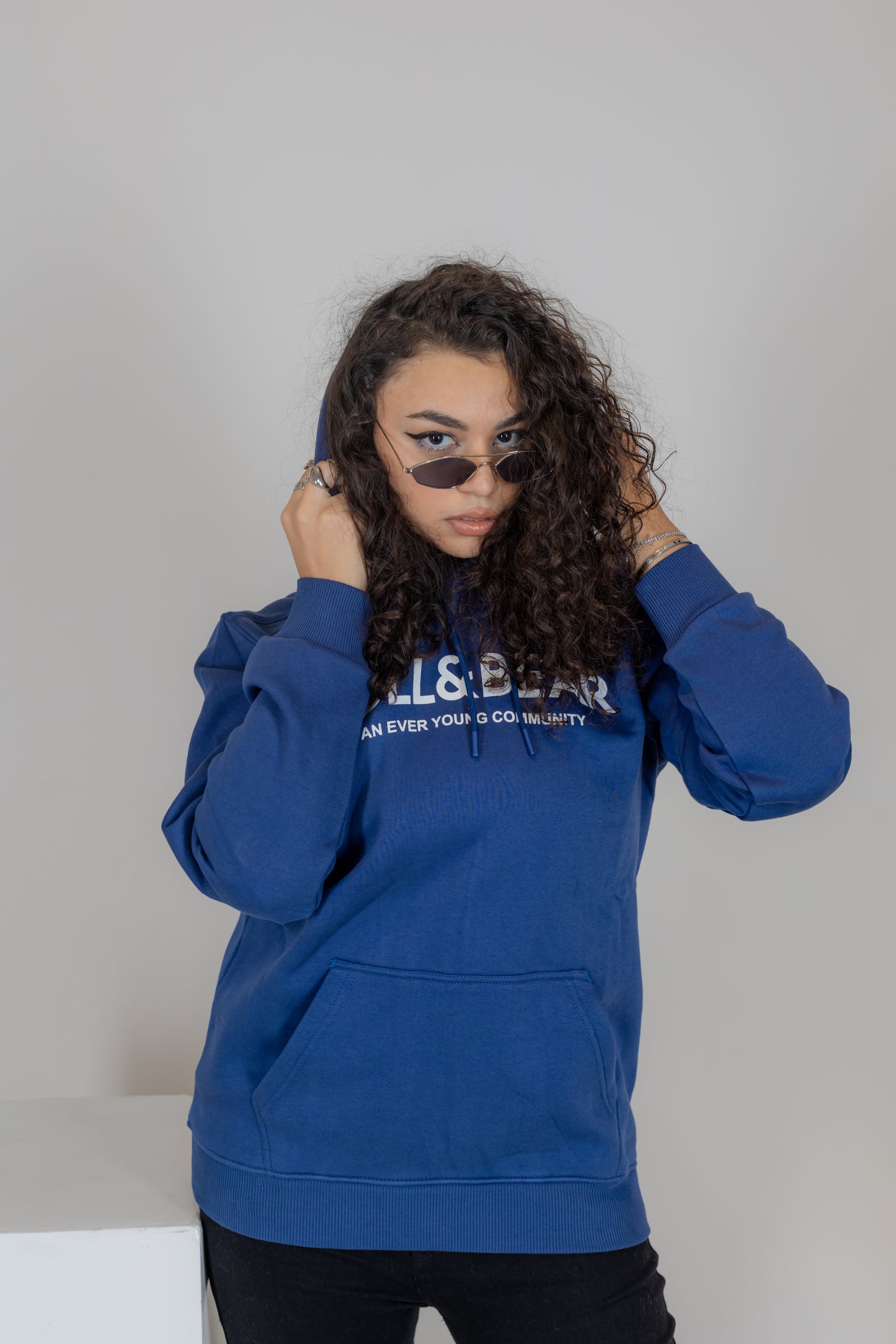 Pull & Bear Blue Hoodie