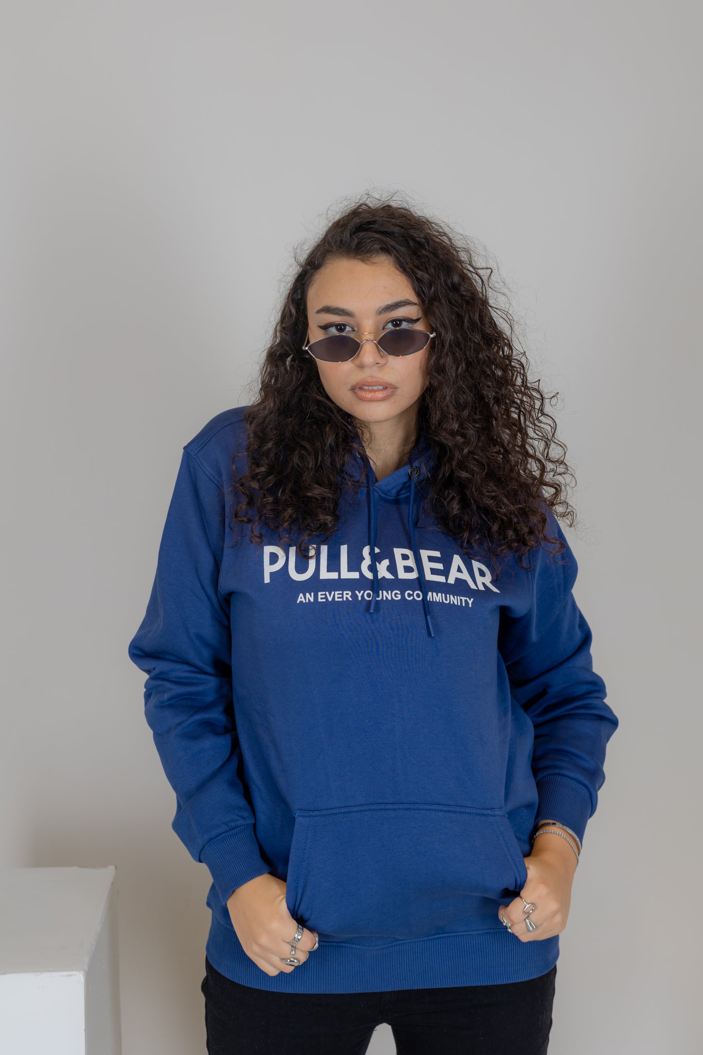 Pull & Bear Blue Hoodie