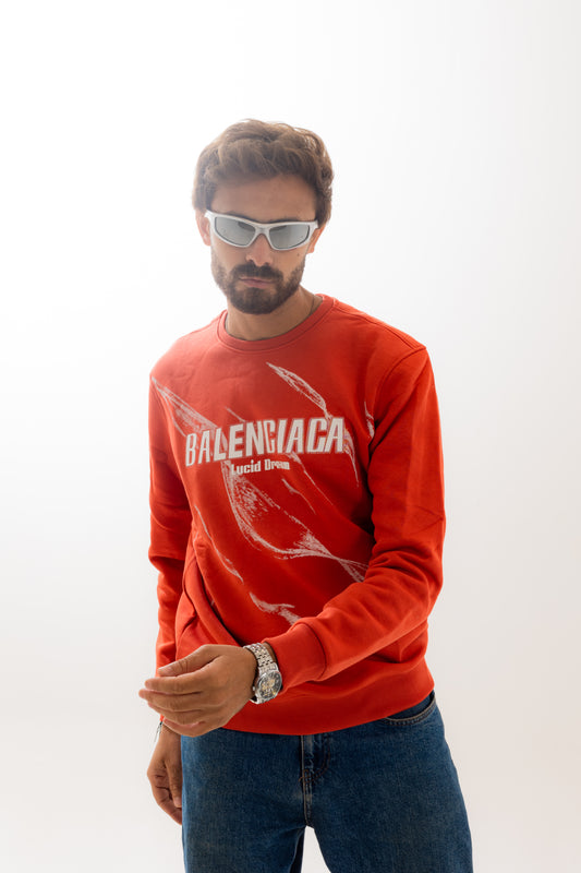 Balenciaga Red Crewneck Sweatshirt